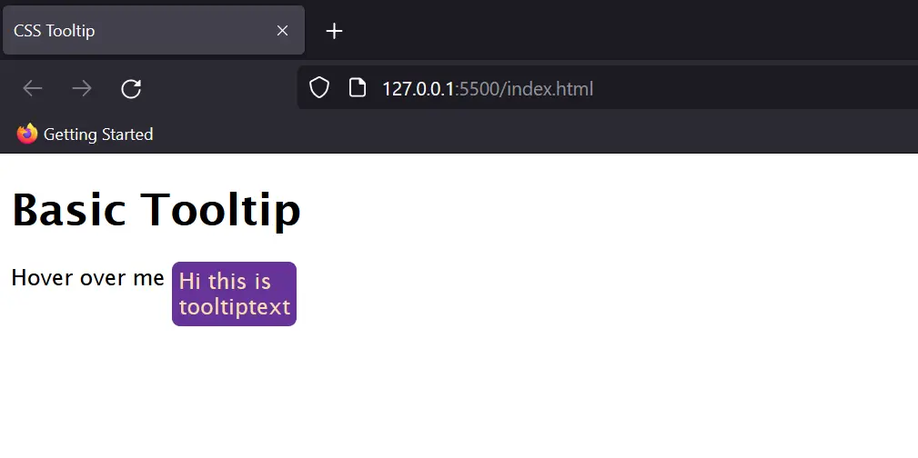 CSS ToolTip Text