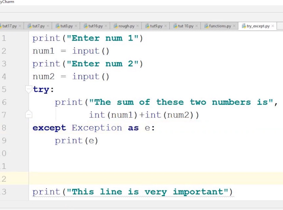 Python Tutorials - Exception Handling